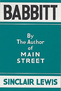 <i>Babbitt</i> (novel) Novel by Sinclair Lewis