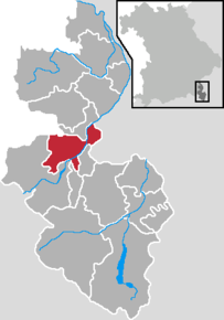 Poziția orașului Bad Reichenhall pe harta districtului Berchtesgadener Land