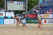 Deutsch: Beachhandball Europameisterschaften 2019 (Beach handball Euro); Tag 6: 7. Juli 2019 – Spiel um Platz Drei, Frauen, Kroatien-Niederlande 0:2 (14:23, 20:22) English: Beach handball Euro; Day 6: 7 July 2019 – Women's Bronze Medal Match – Croatia-Netherlands 0:2 (14:23, 20:22)