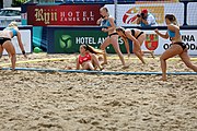 Deutsch: Beachhandball Europameisterschaften 2019 (Beach handball Euro); Tag 5: 6. Juli 2019 – Frauen, Halbfinale, Kroatien-Dänemark 1:2 (12:19, 17:10, 4:7) English: Beach handball Euro; Day 5: 6 July 2019 – Semifinal Men – Croatia-Denmark 1:2 (12:19, 17:10, 4:7)