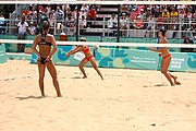 Deutsch: Beachvolleyball bei den Olympischen Jugendspielen 2018; Tag 11, 17. Oktober 2018; Mädchen, Finale – Italien (Claudia Scampoli & Nicol Bertozzi)- Russland (Maria Woronina & Maria Botscharow) 0:2 (19–21/19–21) English: Beach volleyball at the 2018 Summer Youth Olympics at 17 October 2018 – Girls Final – Italy (Claudia Scampoli & Nicol Bertozzi) - Russia (Maria Voronina & Maria Bocharova) 0:2 (19–21/19–21)