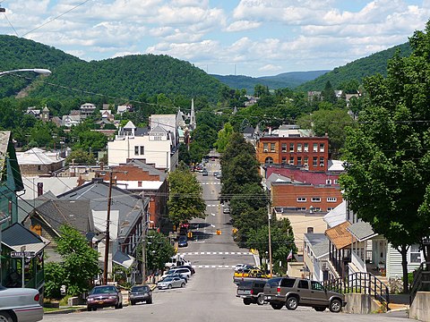 Looking down Allegheny Street from Reservoir Hill