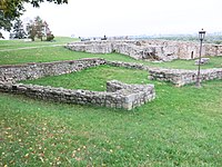 The remains of Stefan's Castle in the northwestern part of the Upper Town of Belgrade Fortress, which was destroyed during Great Turkish War 1688-1690. The citadel or inner town was firstly designed as a Byzantium fortress in the twelfth century. It was rebuilt during the rule of despot Stefan Lazarevic during the period between 1404 and 1427.