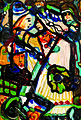 Bild 6: Begegnung der Schwestern, 1977, Öl und Filzstift auf Pappe, 23 × 33