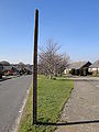 The old bus stop at Trafalgar Drive, Binstead, Isle of Wight. It used to serve route 4 on its way between Ryde and East Cowes, however the Binstead and Haylands shuttle, which replaced route 4 in this area only ran in one direction, meaning bus stops on this side of the road were no longer used.