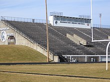 High school football stadium in Manhattan, Kansas Bishop Stadium (MHS).JPG