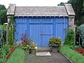 A blue toolshed.