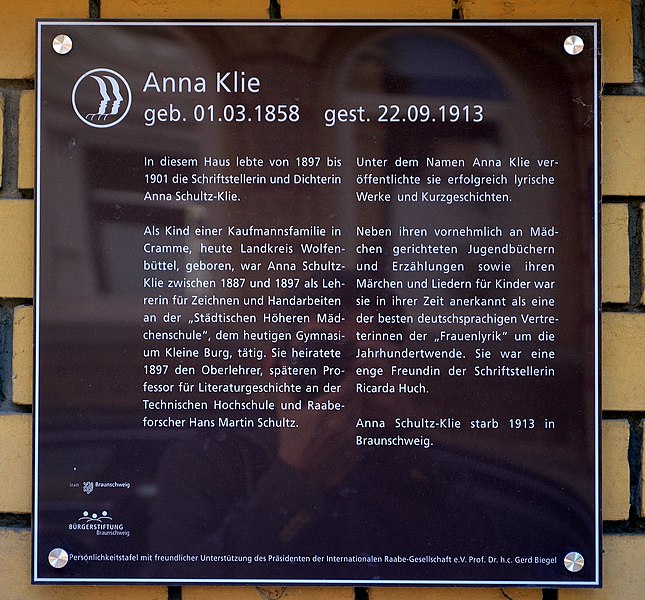 File:Braunschweig Anna Klie BLIK-Tafel 2018 (Brunswyk).JPG