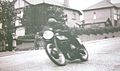 Harold Daniel passes Cronk Aash on Bray Hill as he competes in the 1938 TT.