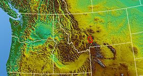 Mapa de ubicación de Bridger Range.