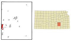 Oblasti Butler County Kansas Incorporated a Unincorporated Andover Highlighted.svg