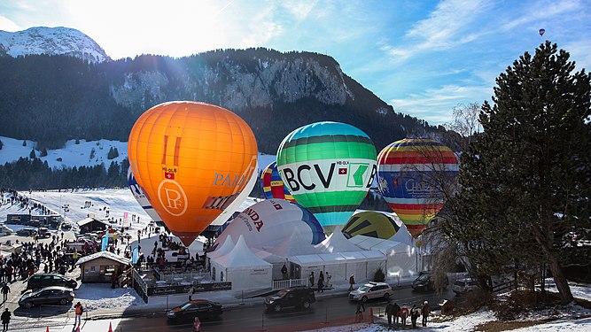 International Hot Air Balloon Festival in Château-d’Œx, Switzerland