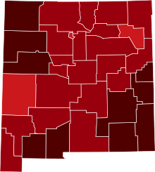 COVID-19 Prevalence in New Mexico by county.svg