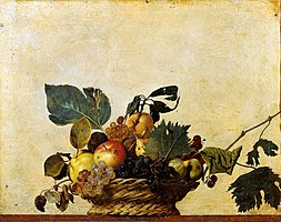 Basket of Fruit by Caravaggio. C. 1596 (Biblioteca Ambrosiana, Milan)