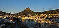 Cape Town cityscape at dawn with Lion's Head from Strand South hotel.jpg