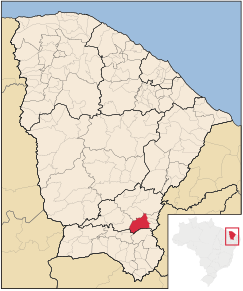 Poziția localității Lavras da Mangabeira