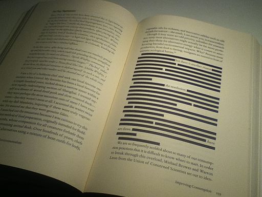 Censored section of Green Illusions by Ozzie Zehner
