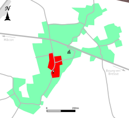 Mapa de colores que representa las etapas de desarrollo de la construcción de una ciudad.