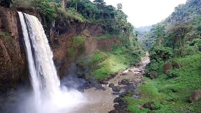 The Ekom Nkam falls located in the Moungo department in the Littoral region of Cameroon, near Photograph: Melong Ndijose