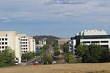 Constitution Avenue, Canberra from Civic Hill, October 2014.JPG