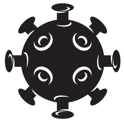 Coronavirus black silhouette icon.svg