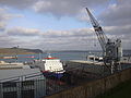 Docks with view across Carrick Roads