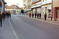 Az Omega különleges rendőri erők egységei 1991. augusztus 19-én Pakrác utcáin