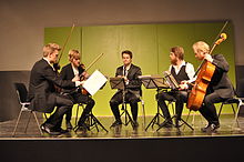 Danish String Quartet and clarinetist Sebastian Manz, Heidelberger Fruhling, 2013 Danish String Quartet Sebastian Manz Klarinette Heidelberger Fruhling 2013 Bild 01.JPG