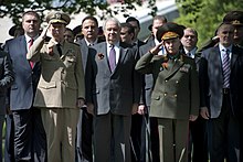 General Nikolay Makarov with Admiral Mike Mullen and Russian ambassador to the United States Sergey Kislyak at Arlington National Cemetery during the Elbe Day commemorations in 2010. Defense.gov photo essay 100423-N-0696M-188.jpg