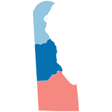 County Flips:
Democratic
Hold
Gain from Republican
Republican
Hold Delaware County Flips 2008.svg