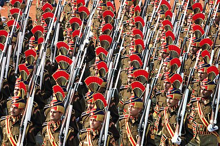 Marching by Delhi Police