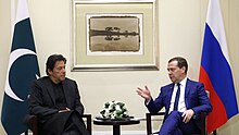 Khan meeting with Russian Prime Minister Dmitry Medvedev in November 2018
