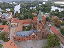Brandenburg Cathedral (right) and its side buildings Dom Brandenburg Luftbild.jpg