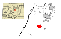 Location of the Perry Park CDP in Douglas County, Colorado.