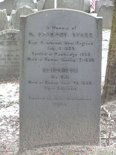 File:Dr. Comfort Starr gravestone - Kings Chapel - Boston, MA - DSC04706.JPG