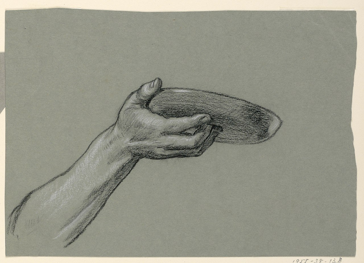 hand holding object drawing