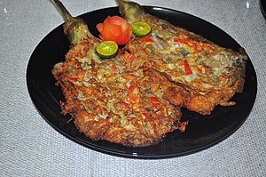Tortang talong (grilled eggplant)