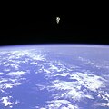 Astronaut Bruce McCandless exercises the Manned Maneuvering Unit