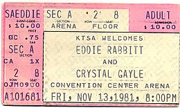 Eddie Rabbitt & Crystal Gayle 1981-11-13 ticket.jpg