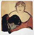 Edvard Munch: Junger Mann und Dirne (1893/94), Kohle und Gouache auf Papier, 50 × 47,8 cm, Privatsammlung
