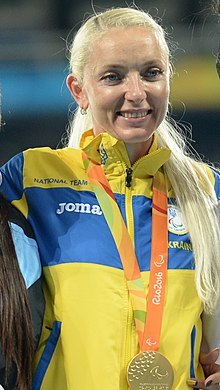 Elena Chebanu. Athletics at the 2016 Summer Paralympics – Women's long jump 13 (cropped).jpg