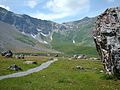 Engstligenalp, wheelchair path with view of Aemmerten pass