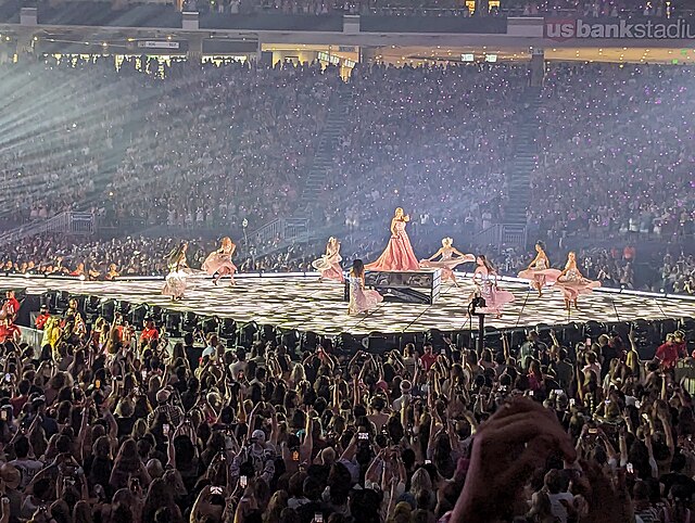 Taylor Swift's 2023-24 Eras Tour is the highest-grossing tour of all time.