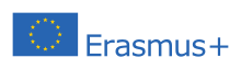 Erasmus-logo bestående af det europæiske flag og udtrykket Erasmus +.