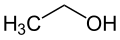 Deutsch: Struktur von Ethanol (Ethylalkohol, Weingeist) English: Structure of ethanol (ethyl alcohol, drinking alcohol)