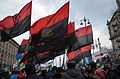 El Congrés dels Nacionalistes Ucraïnesos (KUN) participant en les protestes a Kíiv