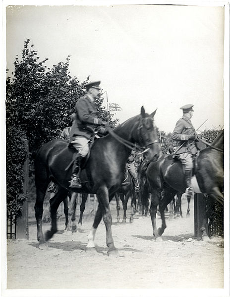 File:F.M. Sir John French riding with A.D.C.s and Indian Cavalry escort, France (Photo 24-306).jpg