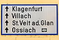 English: Destination road sign Deutsch: Wegweiser