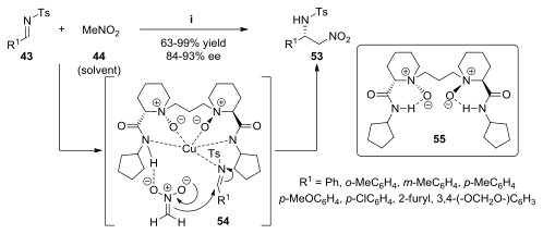 Feng enantioselective tembaga dikatalisis nitro-reaksi Mannich.svg