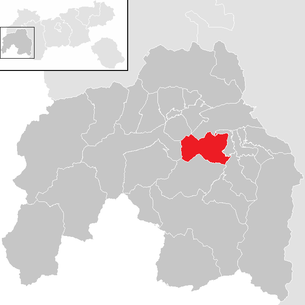 Lage der Gemeinde Fiss im Bezirk Landeck (anklickbare Karte)